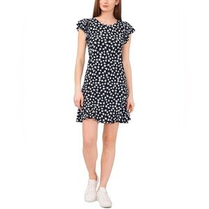 Summer Jameson Black Floral Ruffle Sleeve Dress Size Small